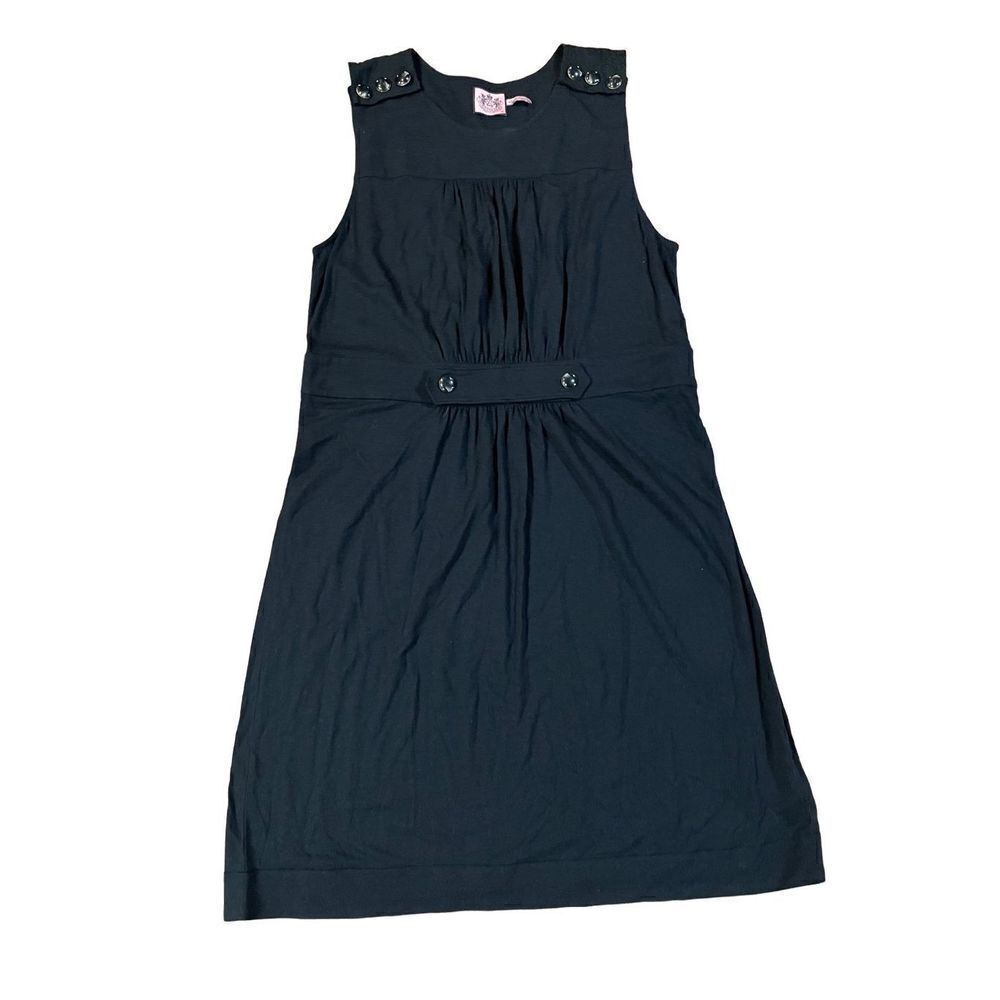 Juicy Couture black sleeveless y2k sheath dress with cinched front sz XL
